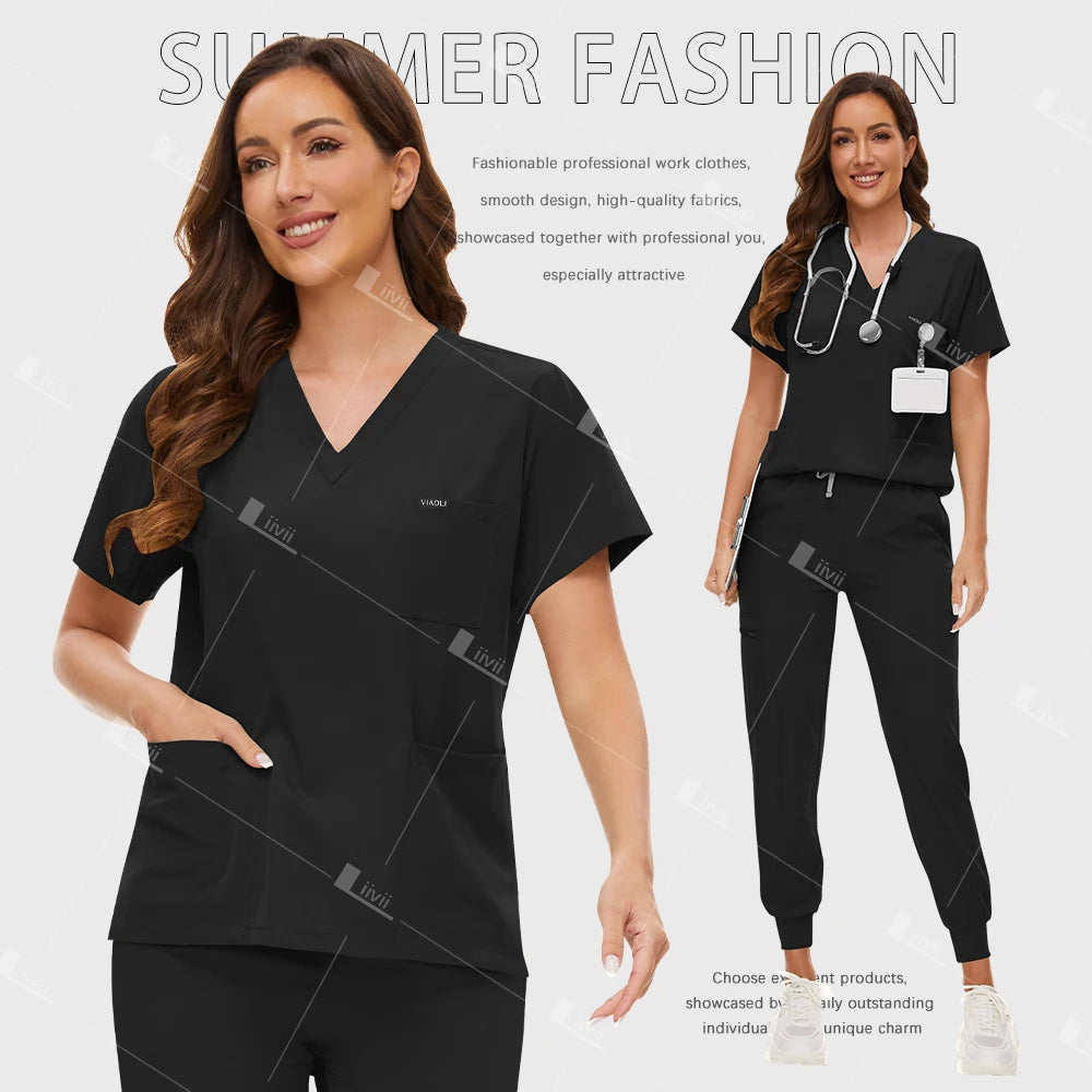Uniformes quirúrgicos de moda, conjunto de ropa de trabajo médica, médico, enfermera, traje de enfermería, ropa de trabajo de Spa de belleza, pantalones superiores
