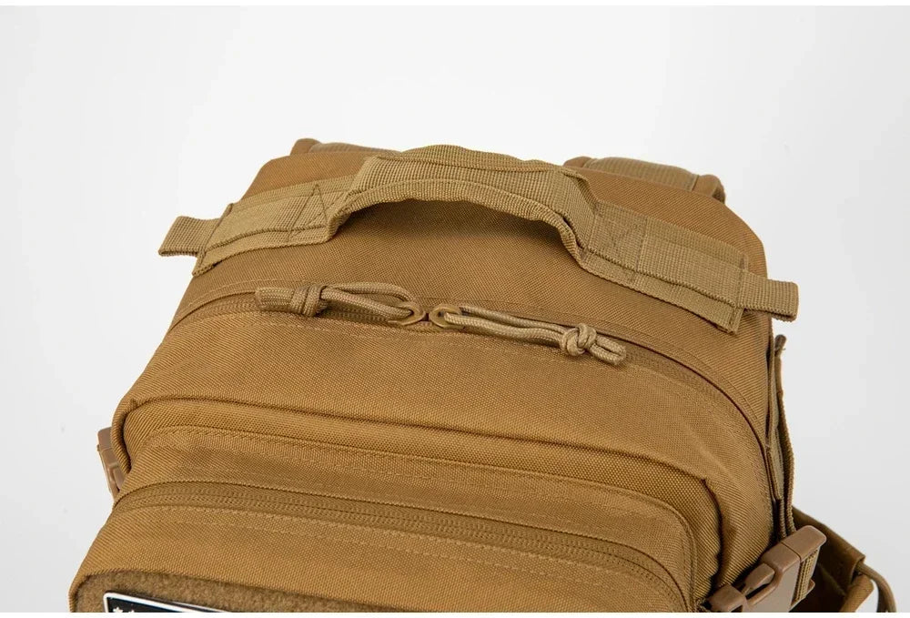 Mochilas tácticas de gimnasio de 25L para hombres, mochila Molle con corte láser de supervivencia, bolsa pequeña para insectos, mochila de caza con portavasos duales