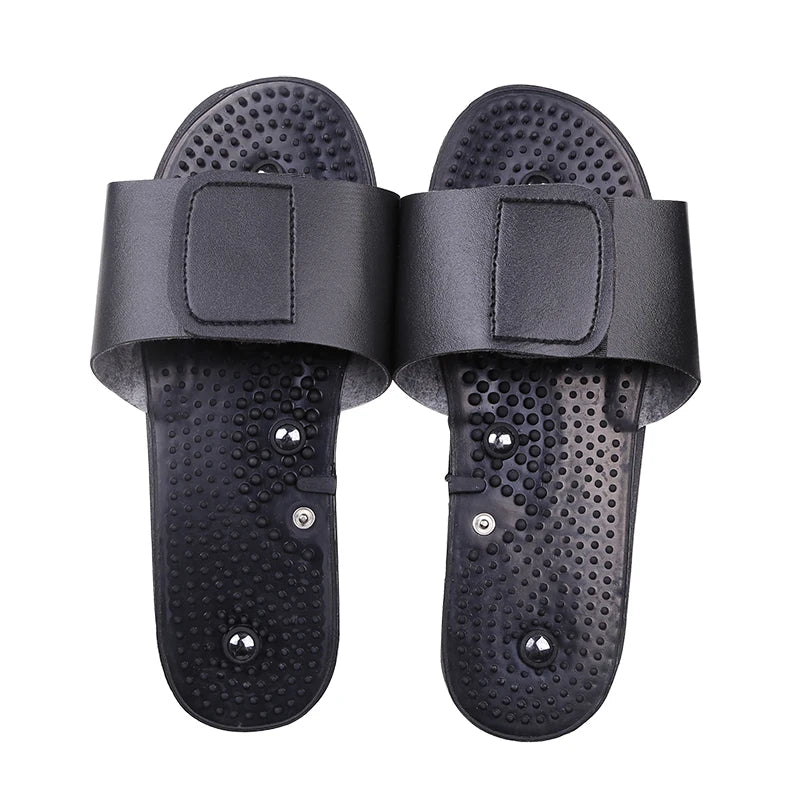 Zapatillas para masaje de pies, accesorio de masaje con electrodos, masajeador terapéutico TENS, relajación corporal, pie, relajante, goma negra, cuidado de la salud