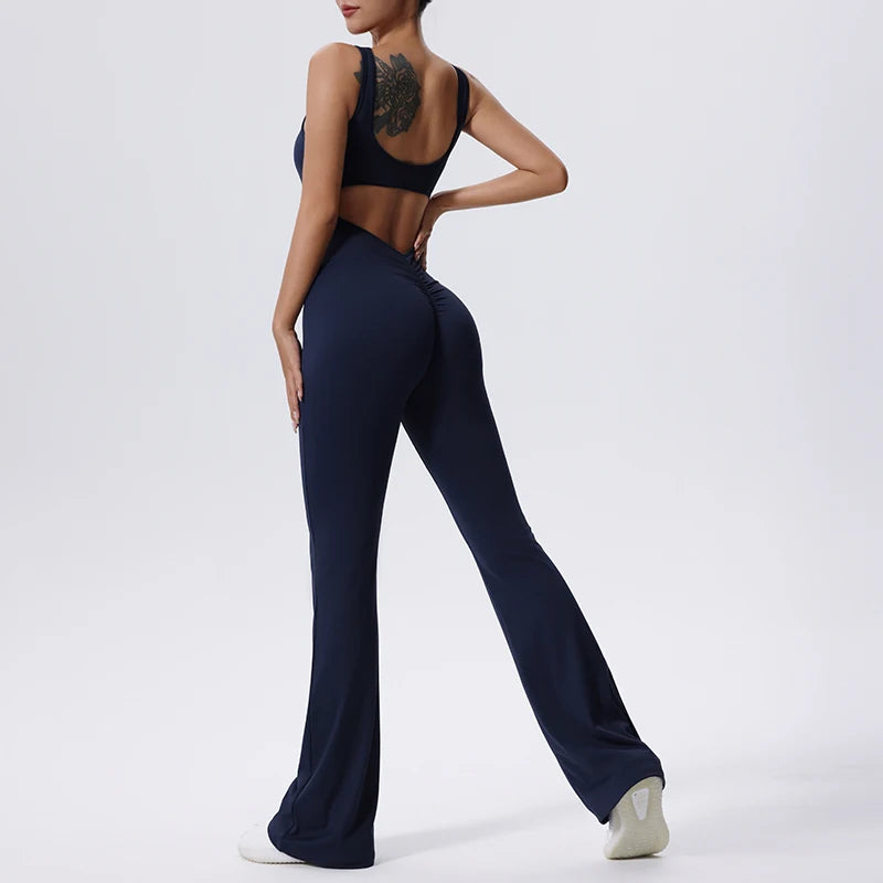 Conjunto de gimnasio Sexy para mujer, traje deportivo de una pieza,