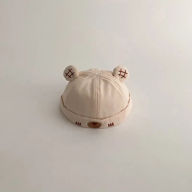Lindo oso bebé sombrero sin ala Color sólido infantil niño niña cordón Docker gorra Primavera Verano niños pequeños propietario melón gorras