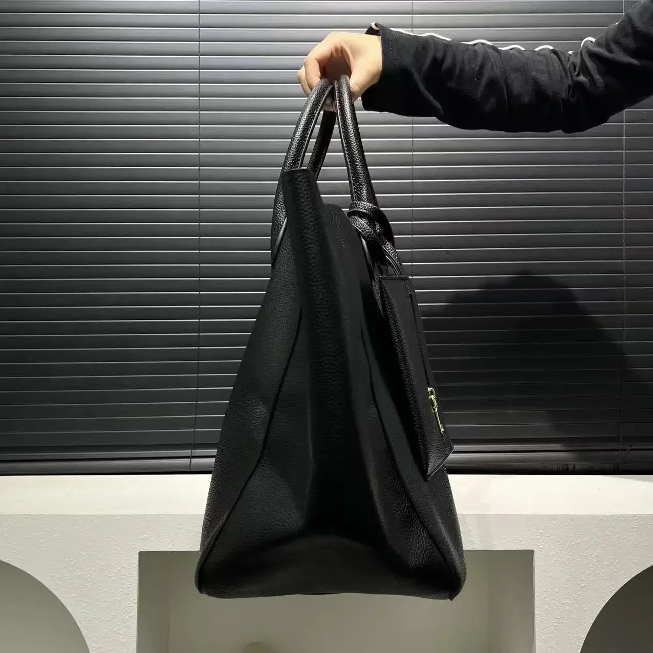 Bolso de mano de gran tamaño de cuero vegano a la moda para mujer con gran capacidad, bolso de compras simple y versátil