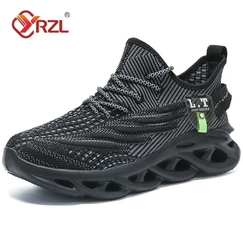 YRZL hombres deportes correr negro zapatos para correr zapatillas