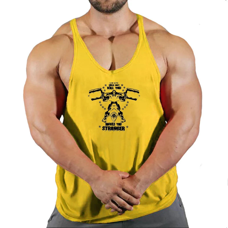 Stringer-Camiseta sin mangas de gimnasio para hombre, ropa de Fitness, chaleco de Culturismo