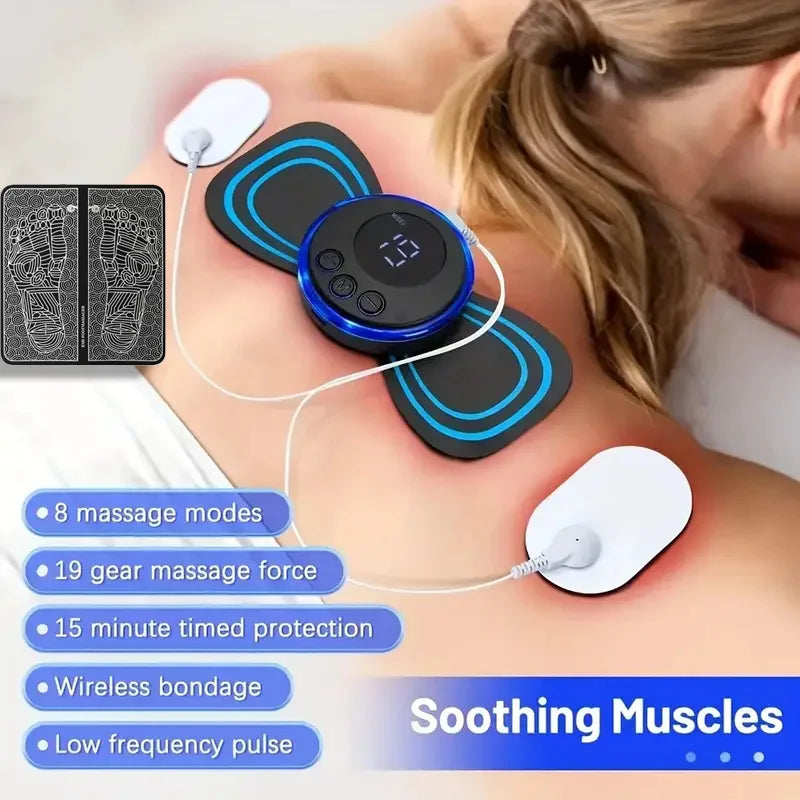 Masajeador de cuello EMS, Estimulador muscular eléctrico, pegatina Cervical Y PARCHES