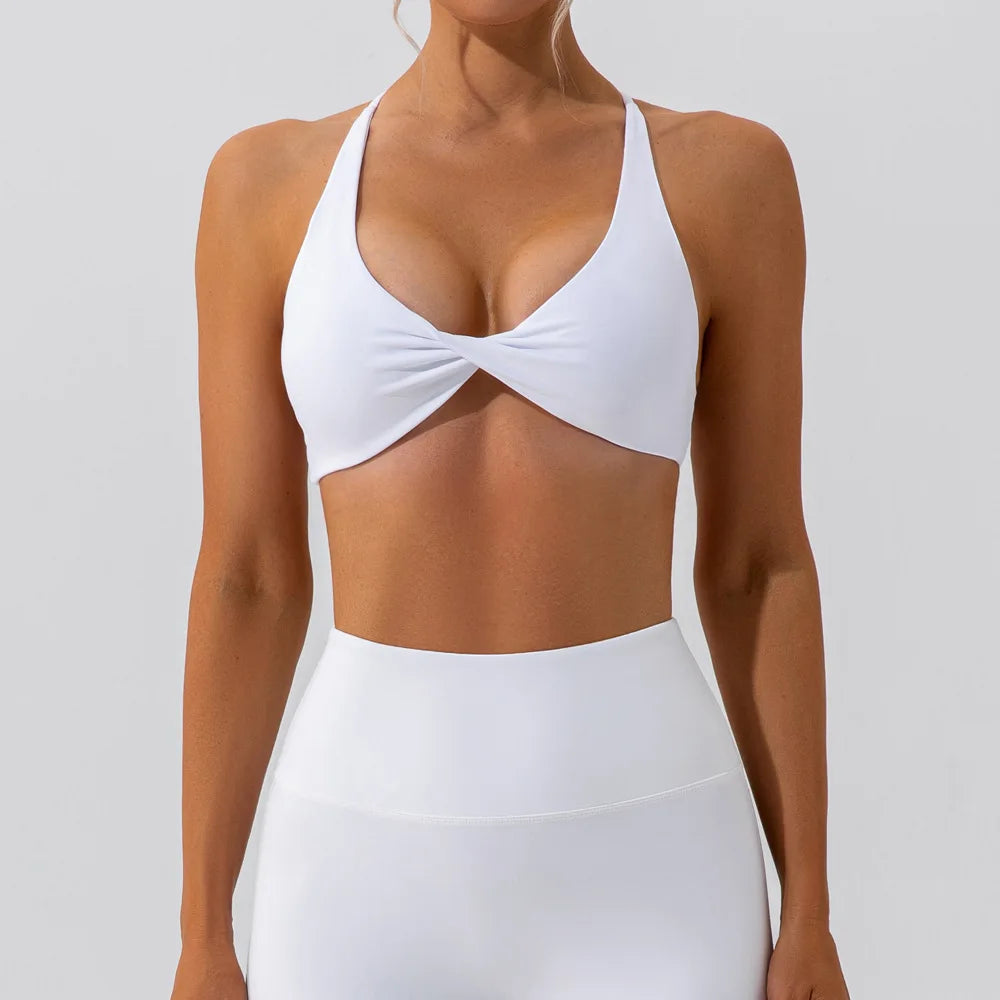 Sujetador deportivo con pliegues para mujer,