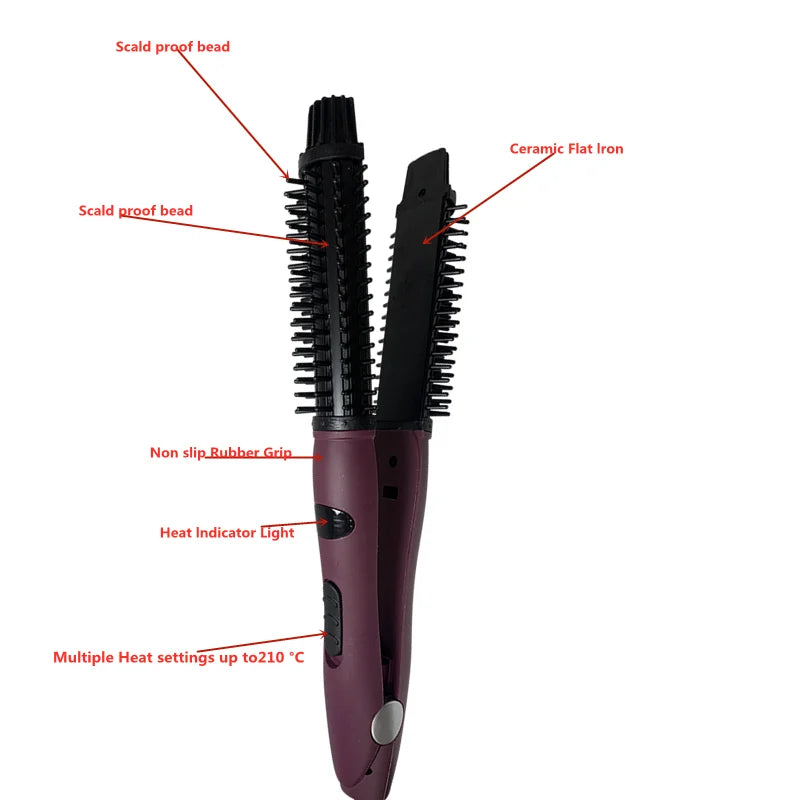 Ambos de rizador eléctrico de engranajes altos y bajos no daña el cabello permanente peine para el cabello flor de pera forma de cepillo redondo eléctrico