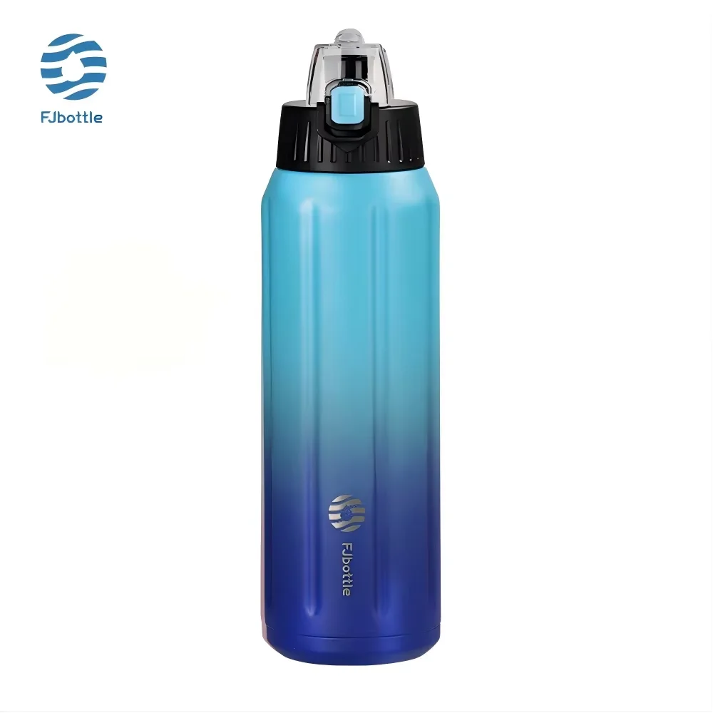 FEIJIAN Termo de doble pared, botella deportiva, 600 ml, acero inoxidable 18/10, termo, vaso aislado, a prueba de fugas, personalizado