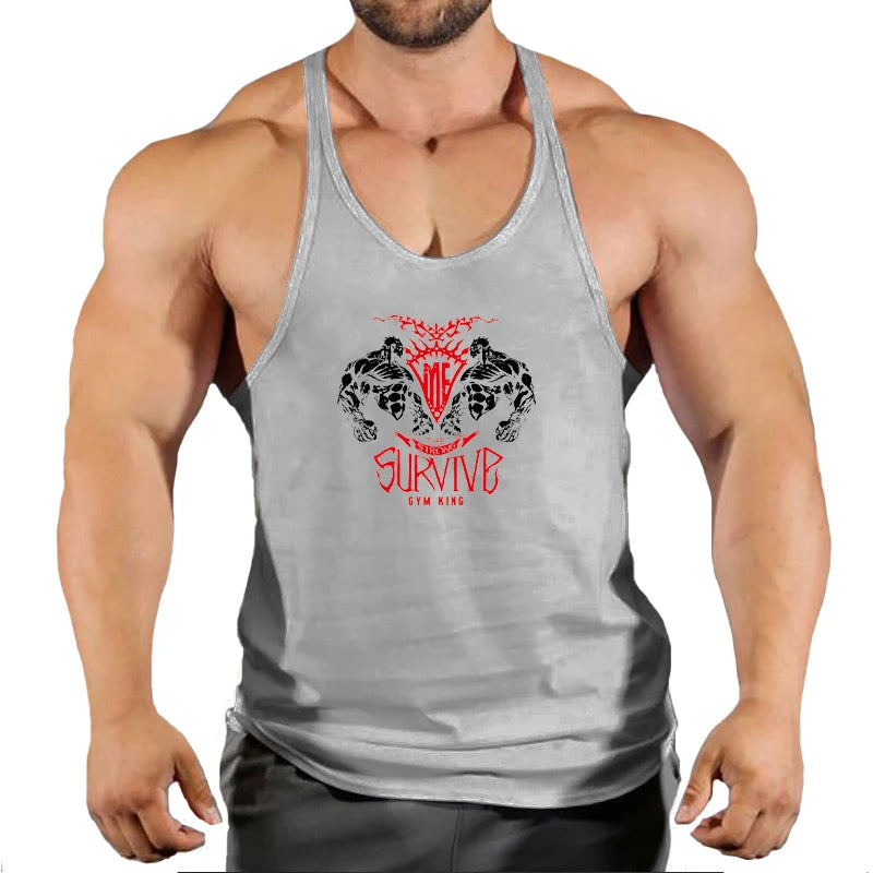 Stringer-Camiseta sin mangas de gimnasio para hombre, ropa de Fitness, chaleco de Culturismo