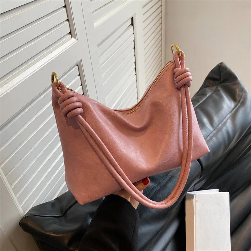 Nuevo bolso de mujer a la moda, textura de cuero suave de alta gama, bolso de un solo hombro, bolso cruzado para mujer, hombro ancho geométrico