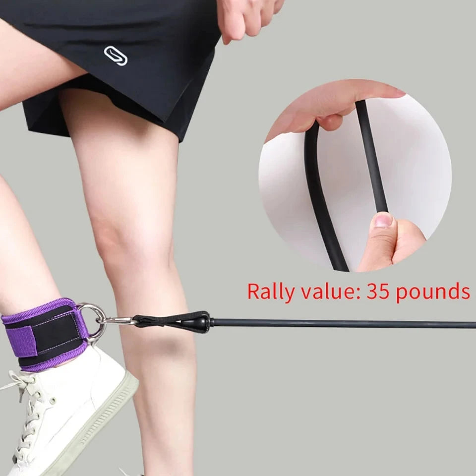 LOOGDEEL-Puños de tobillo con soporte de anillo en D, bandas de resistencia, correas de tobillo, Fitness, Yoga, extensión de fuerza de piernas, protector de gimnasio Unisex