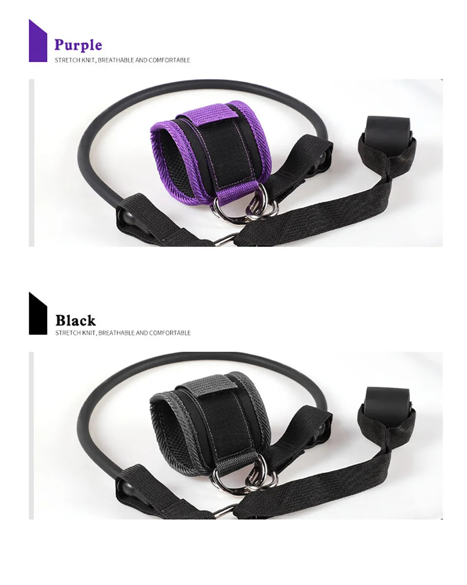 LOOGDEEL-Puños de tobillo con soporte de anillo en D, bandas de resistencia, correas de tobillo, Fitness, Yoga, extensión de fuerza de piernas, protector de gimnasio Unisex