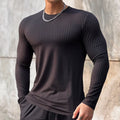 Camiseta deportiva para gimnasio para hombre, camisa ajustada informal de manga larga, camisetas de culturismo para hombre, Tops para correr, deportes, ropa de entrenamiento de secado rápido