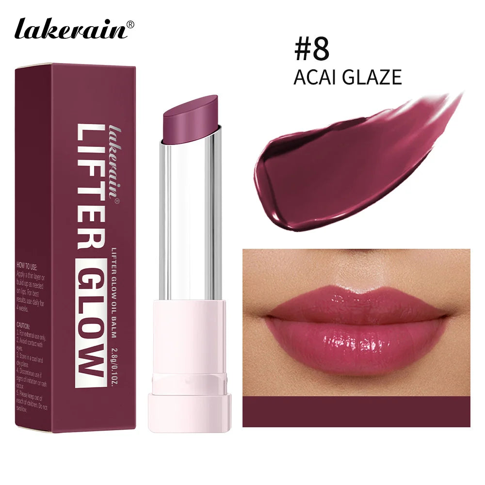 Lakerain-bálsamo labial brillante, hidratante de larga duración, nutritivo, cuidado diario, bálsamo labial suave y fundido, textura de suavidad, maquillaje Natural
