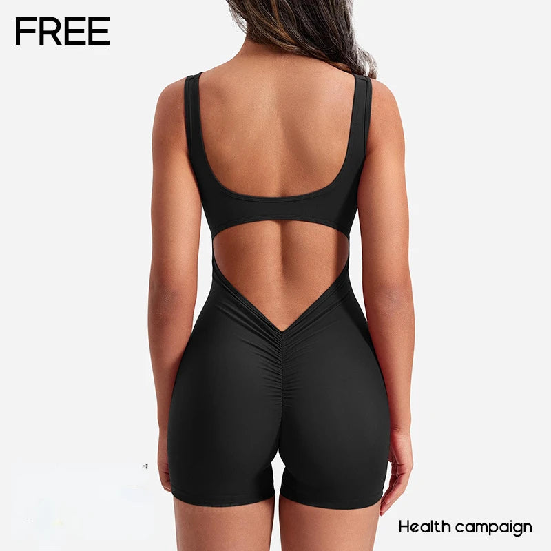 Ropa de gimnasio para Mujer, peleles sexys ajustados con cuello cuadrado y espalda descubierta
