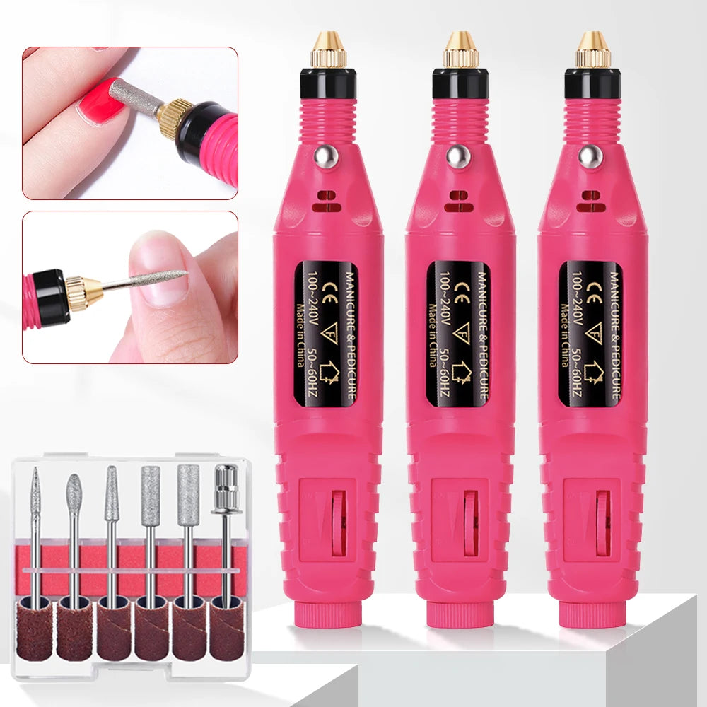 LULAA-taladro eléctrico para uñas, equipo de pulido de pedicura, molino para manicura, herramienta profesional de pulido de uñas fuerte