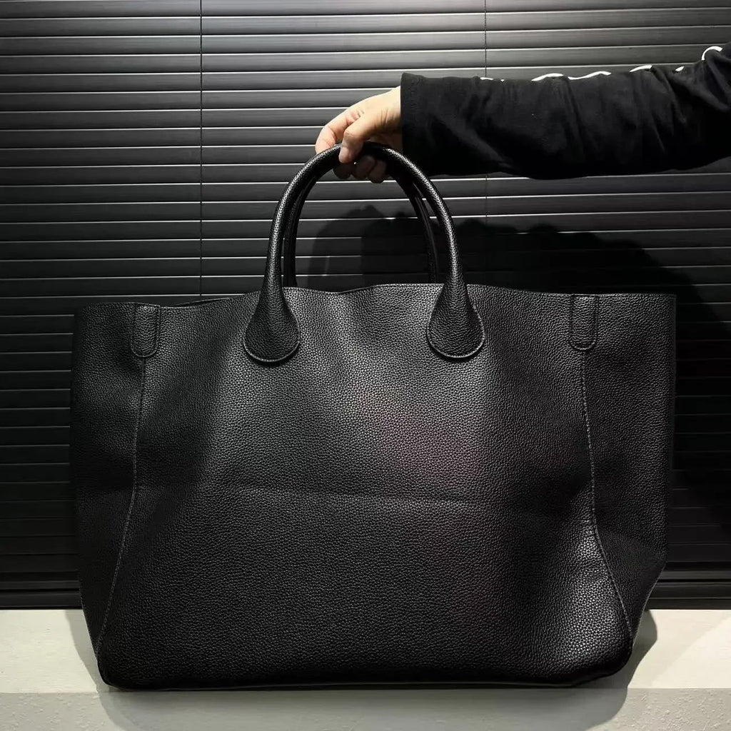 Bolso de mano de gran tamaño de cuero vegano a la moda para mujer con gran capacidad, bolso de compras simple y versátil