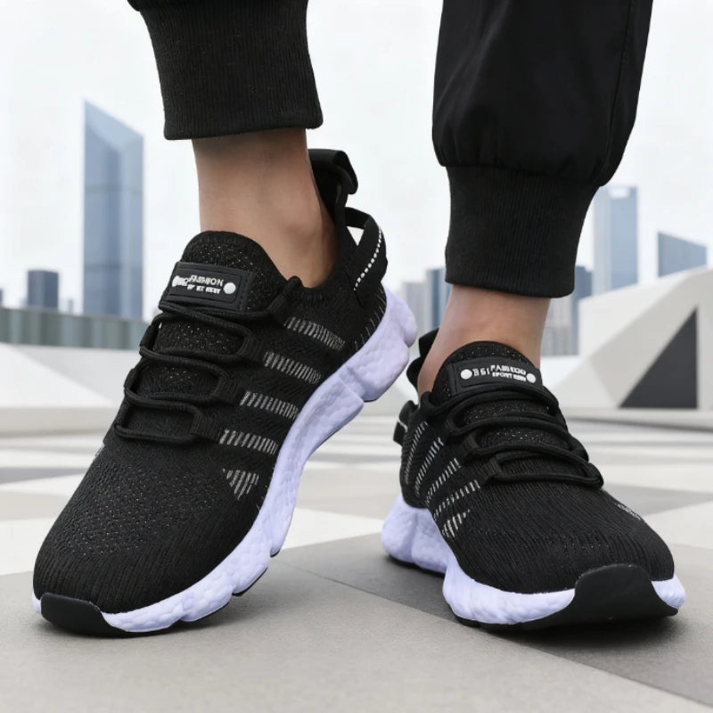 Tenis hombre, ligeros, suela blanda, malla, transpirables
