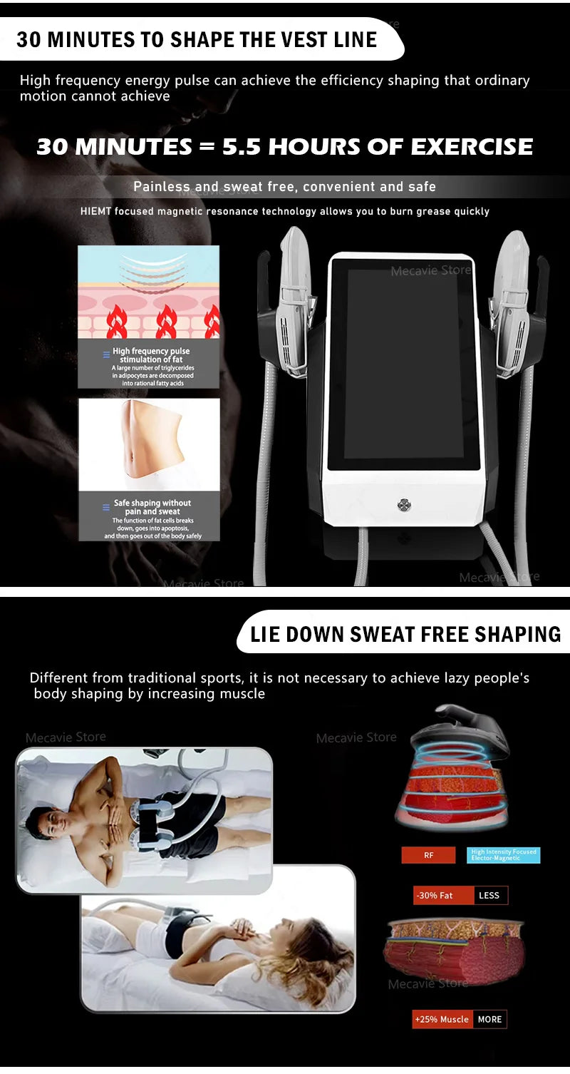 2026 Tecnología RF Estimulación muscular Reducción de grasa Equipo de belleza para adelgazar de cuerpo de alta intensidad 6500W