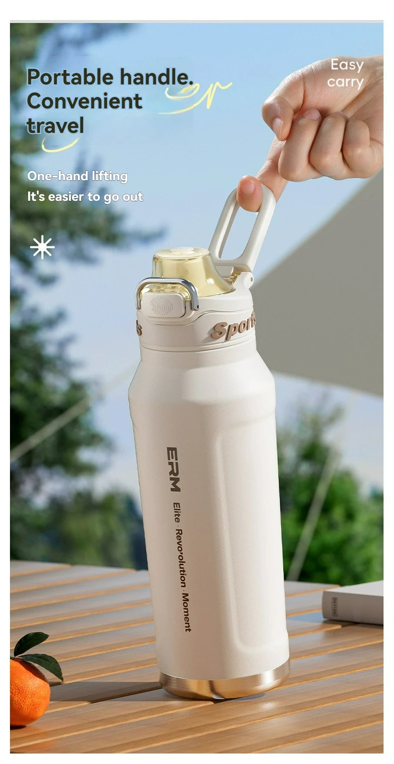 Taza aislada de 700ml, botella de agua para deportes al aire libre de acero inoxidable, taza térmica para oficina y hogar, mantiene el frío y el calor, termo