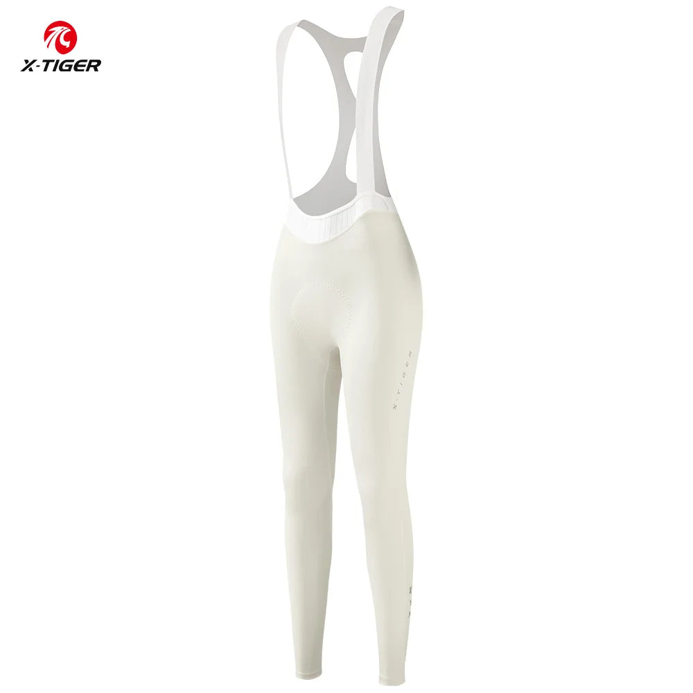 X-TIGER pantalones con pechera de ciclismo profesional para mujer, pantalones para bicicleta de montaña y carretera, medias transpirables con absorción de impacto para primavera y otoño