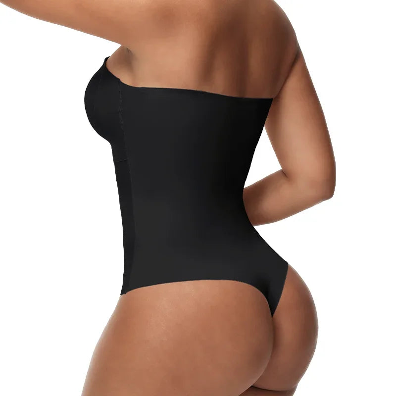 Faja moldeadora de cuerpo con correa extraíble para mujer, S-4XL Sexy, sujetador acolchado con cierre frontal, Body Hipster, ropa moldeadora con Control de barriga, Tanga