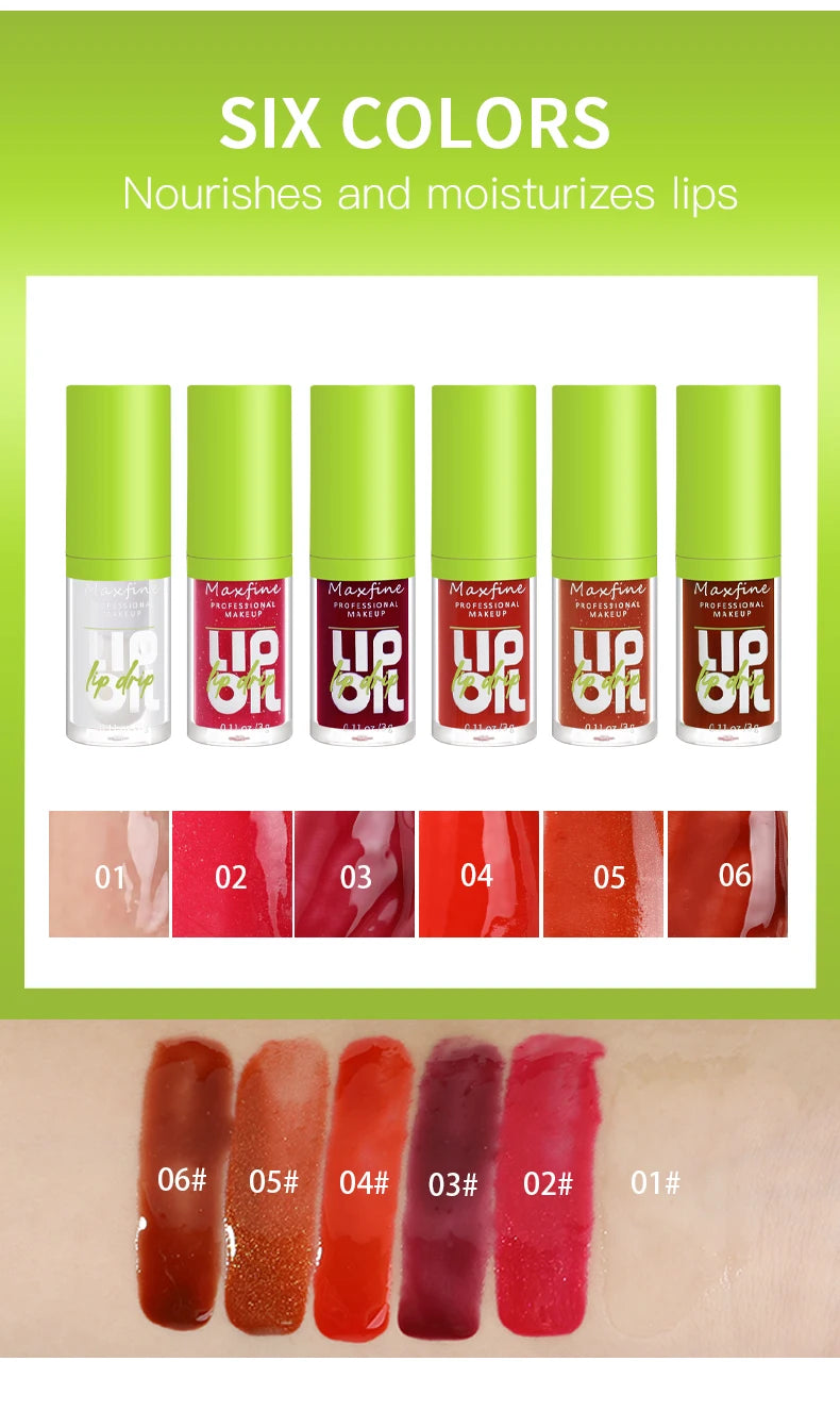 Brillo de labios hidratante de 6 tonos, aceite luminoso, líquido transparente brillo de labios hidratante, potenciador de labios natural, hacer labios