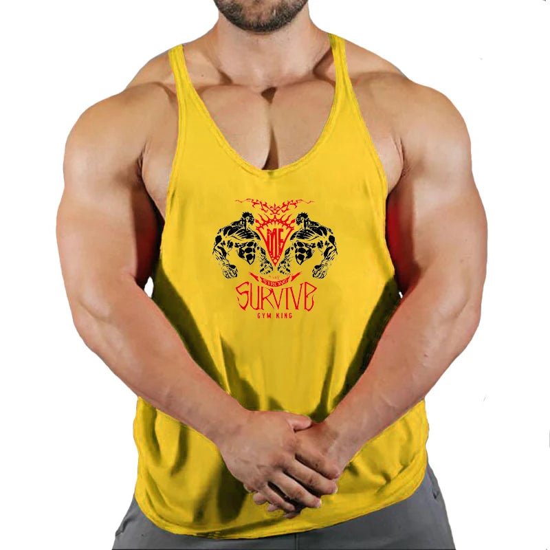 Stringer-Camiseta sin mangas de gimnasio para hombre, ropa de Fitness, chaleco de Culturismo