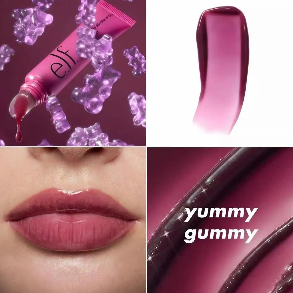 ELF-brillo de labios colorido, aceite de brillo de labios Multicolor, bálsamo labial teñido hidratante, esmalte de labios hidratante regordete, maquillaje de aceite de Gel de esencia