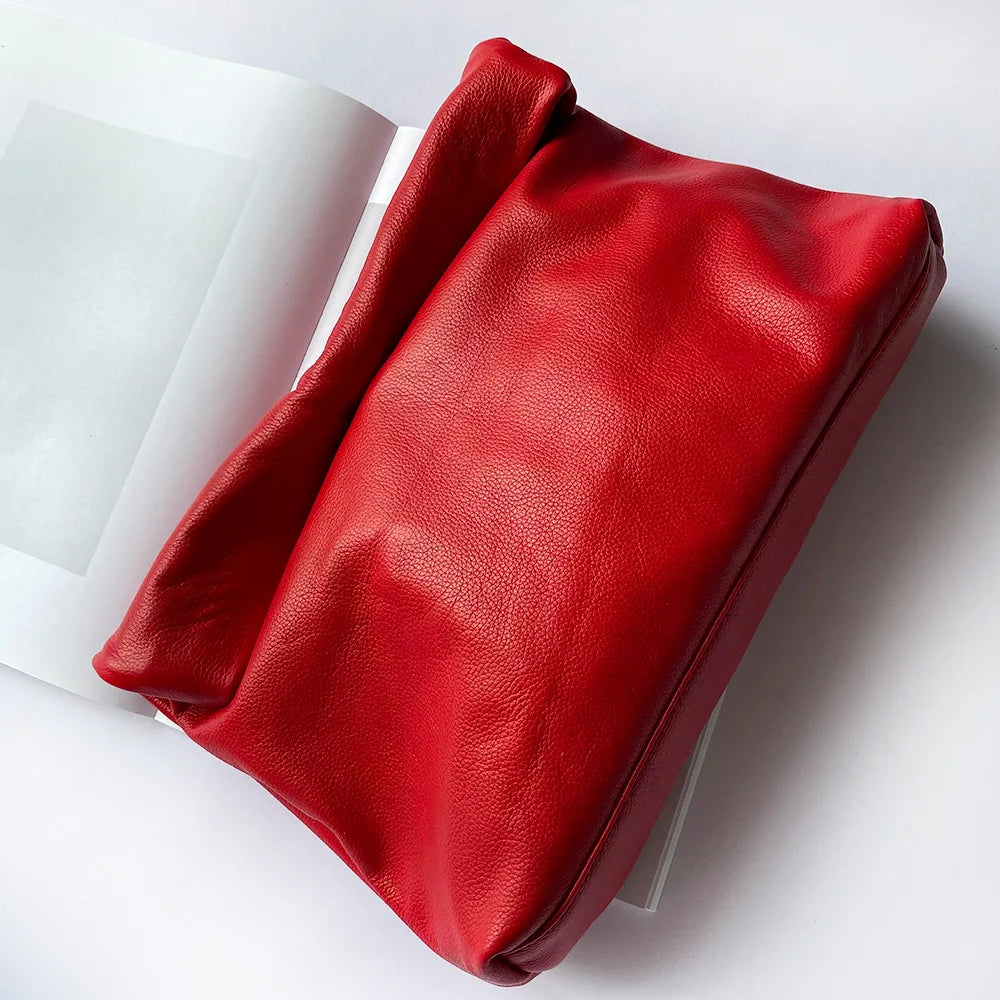Bolsos de diseño de cuero genuino nuevo bolso de mano bolsillo para teléfono de noche de alta calidad para mujer