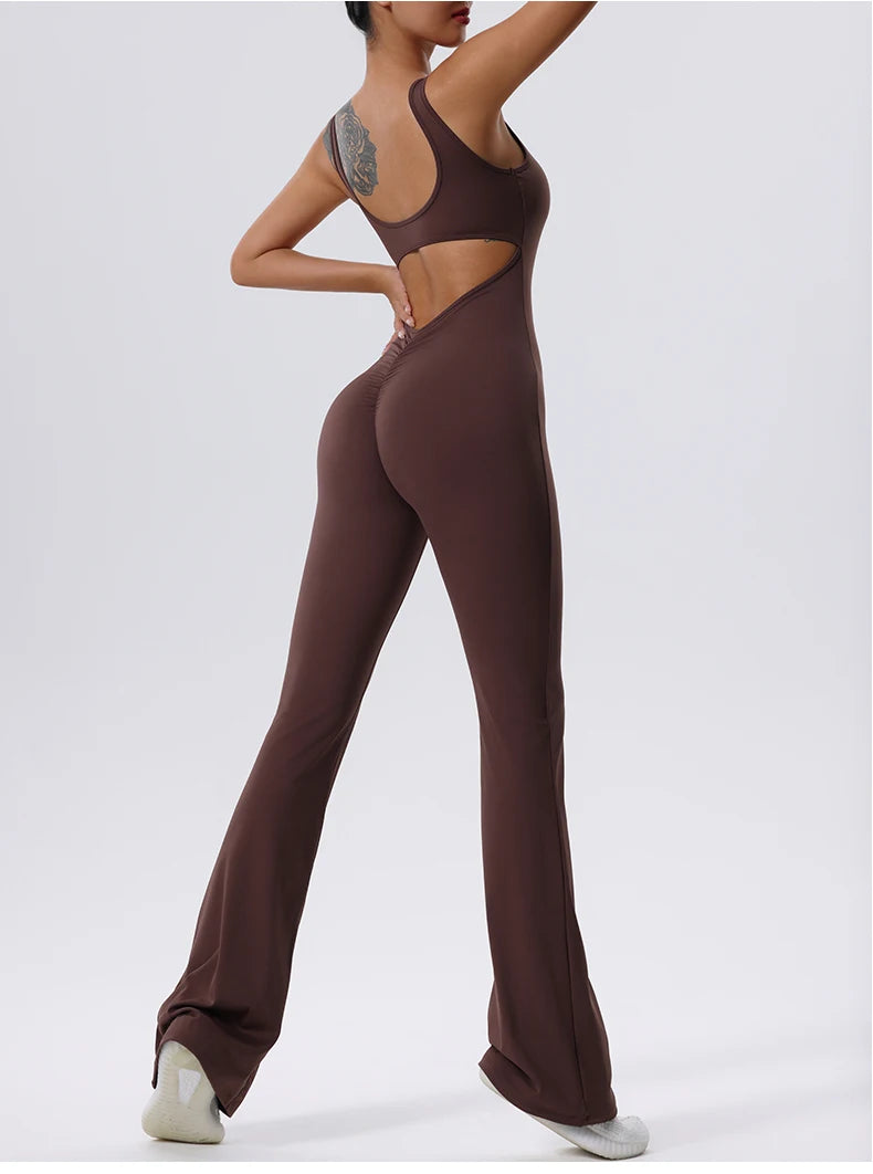 Conjunto de gimnasio Sexy para mujer, traje deportivo de una pieza,