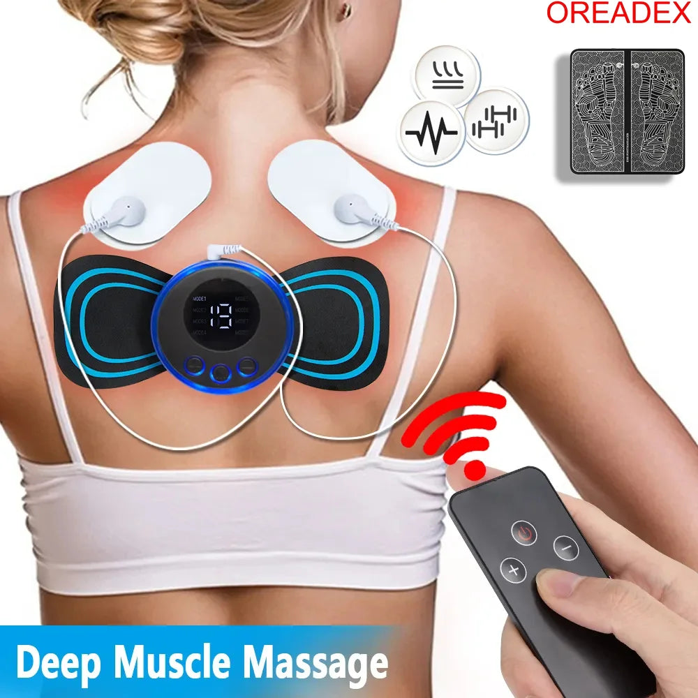 Masajeador de cuello EMS, Estimulador muscular eléctrico, pegatina Cervical Y PARCHES