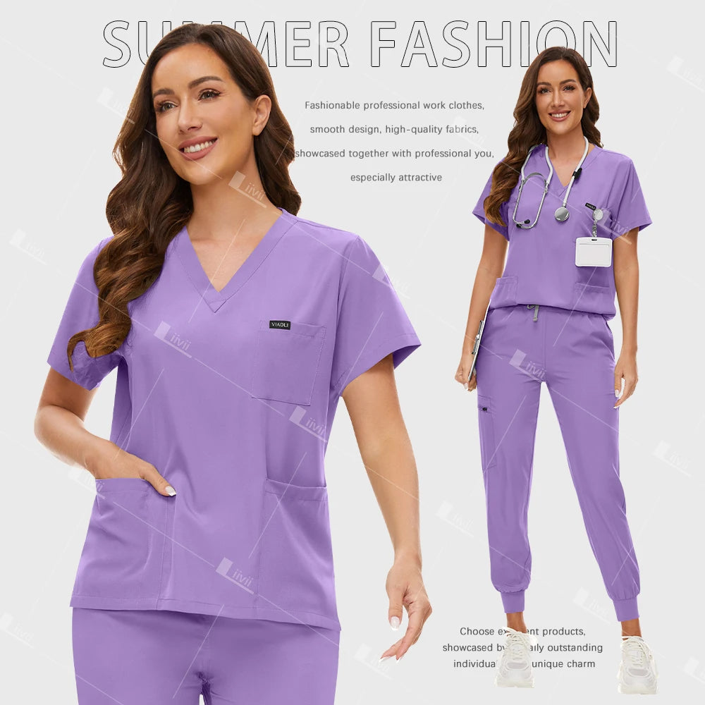 Uniformes quirúrgicos de moda, conjunto de ropa de trabajo médica, médico, enfermera, traje de enfermería, ropa de trabajo de Spa de belleza, pantalones superiores
