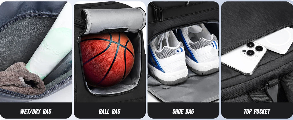 Equipo de entrenamiento deportivo Mochila de baloncesto con soporte para pelotas separado y compartimento para zapatos Mochila de gimnasio para baloncesto y fútbol