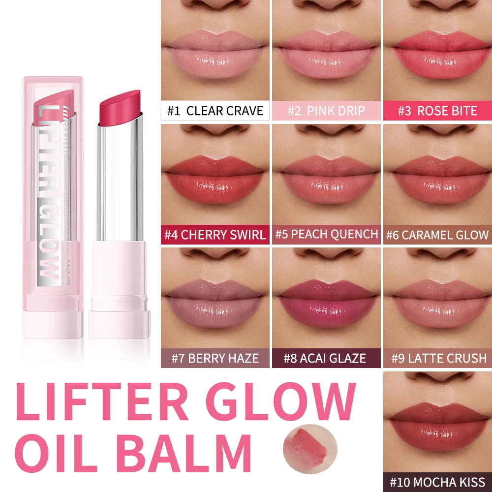 Lakerain-bálsamo labial brillante, hidratante de larga duración, nutritivo, cuidado diario, bálsamo labial suave y fundido, textura de suavidad, maquillaje Natural