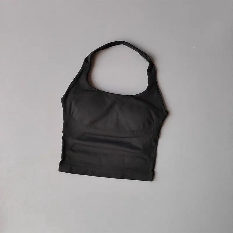 Chaleco de Yoga Halter, deportes para correr a prueba de golpes, ropa interior deportiva de alta resistencia, Fitness, tirantes de Pilates, espalda bonita, otoño
