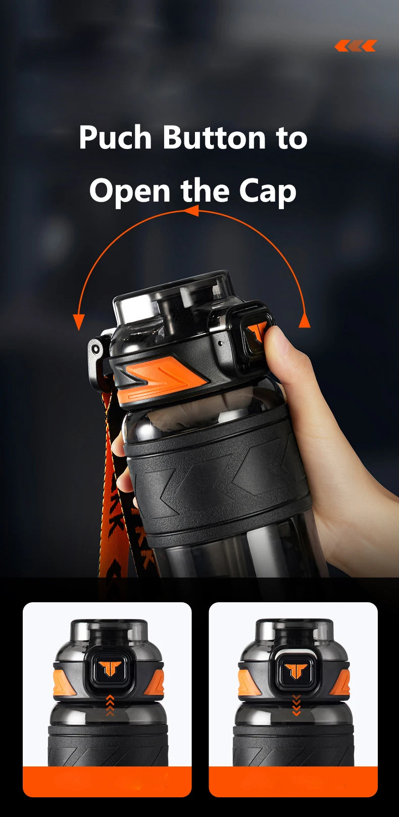 botella de agua deportiva Tritan sin BPA pajita portátil a prueba de fugas plástico Drinkware hervidor de Fitness al aire libre