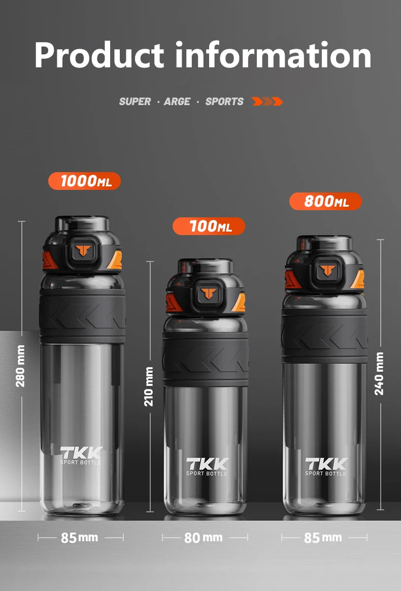 botella de agua deportiva Tritan sin BPA pajita portátil a prueba de fugas plástico Drinkware hervidor de Fitness al aire libre