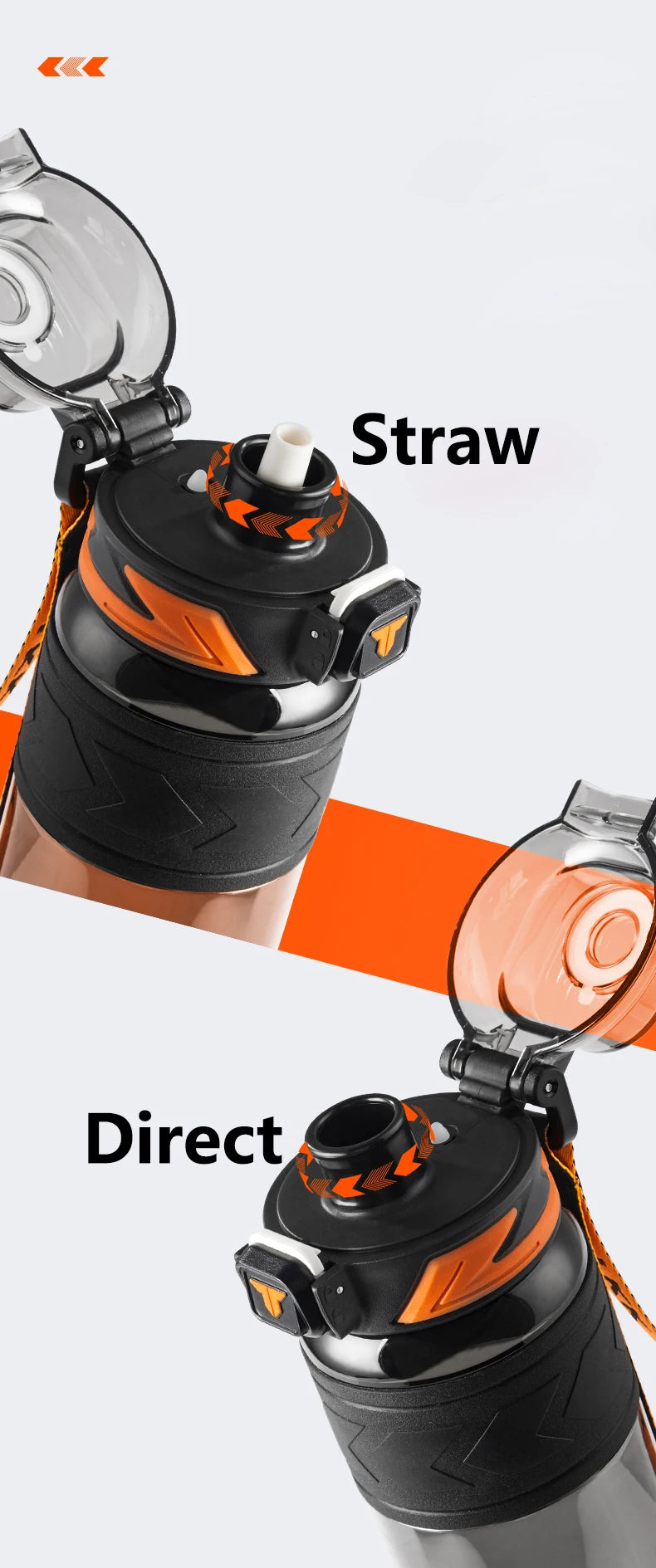 botella de agua deportiva Tritan sin BPA pajita portátil a prueba de fugas plástico Drinkware hervidor de Fitness al aire libre