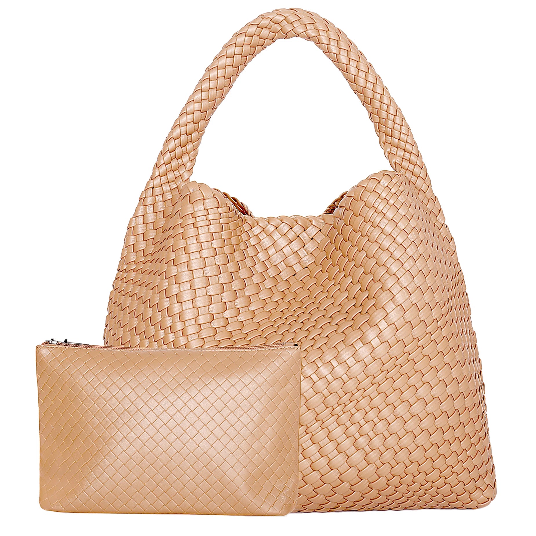 Bolso de mano tejido para mujer, bolso grande tejido, bandolera de cuero suave, bolso de trabajo, comprador, bolso de viaje de playa de verano con monedero