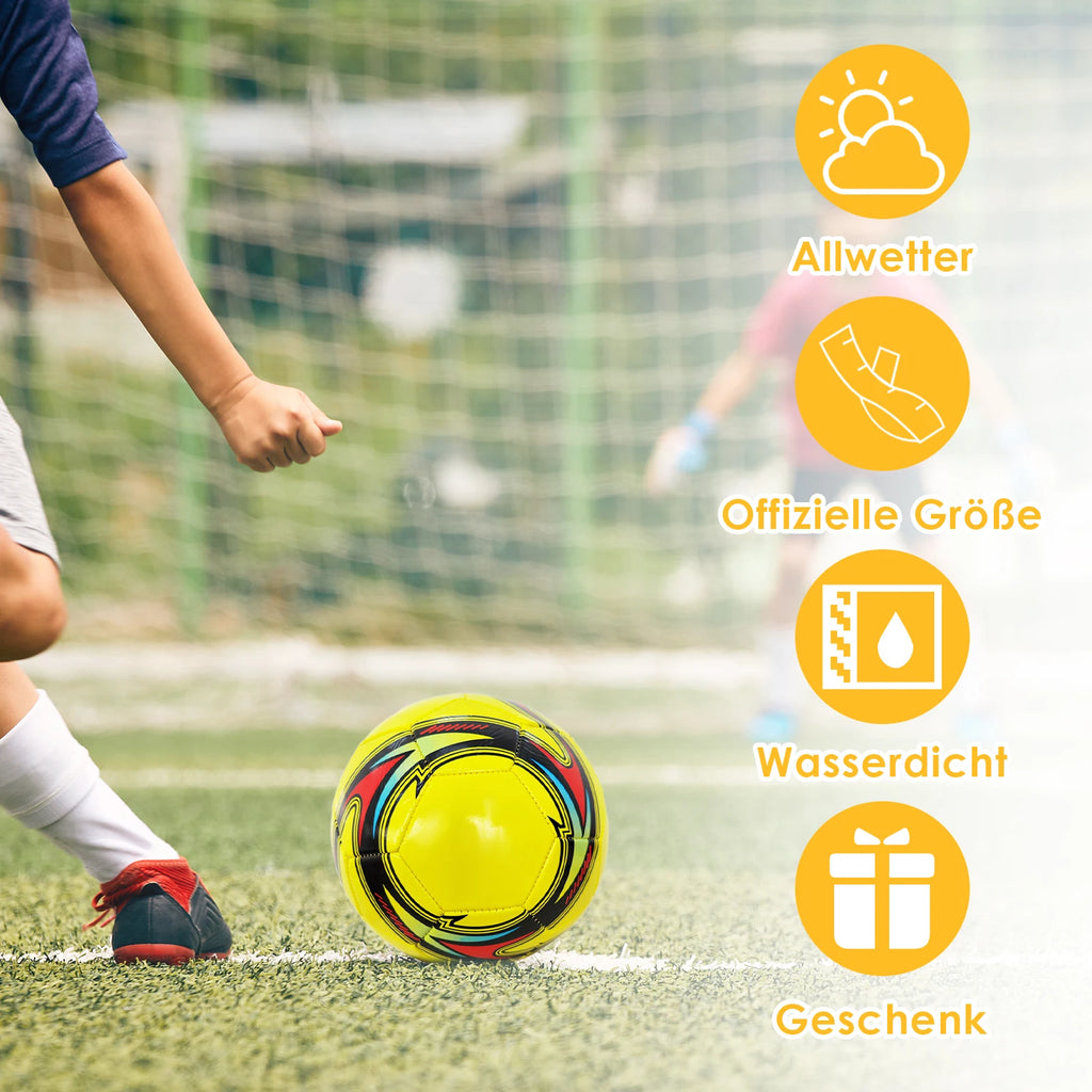Pelotas de fútbol mundiales, talla oficial 5, costura a máquina, PVC, sin costuras, resistentes al desgaste, antideslizantes, juego de partido al aire libre, entrenamiento de fútbol