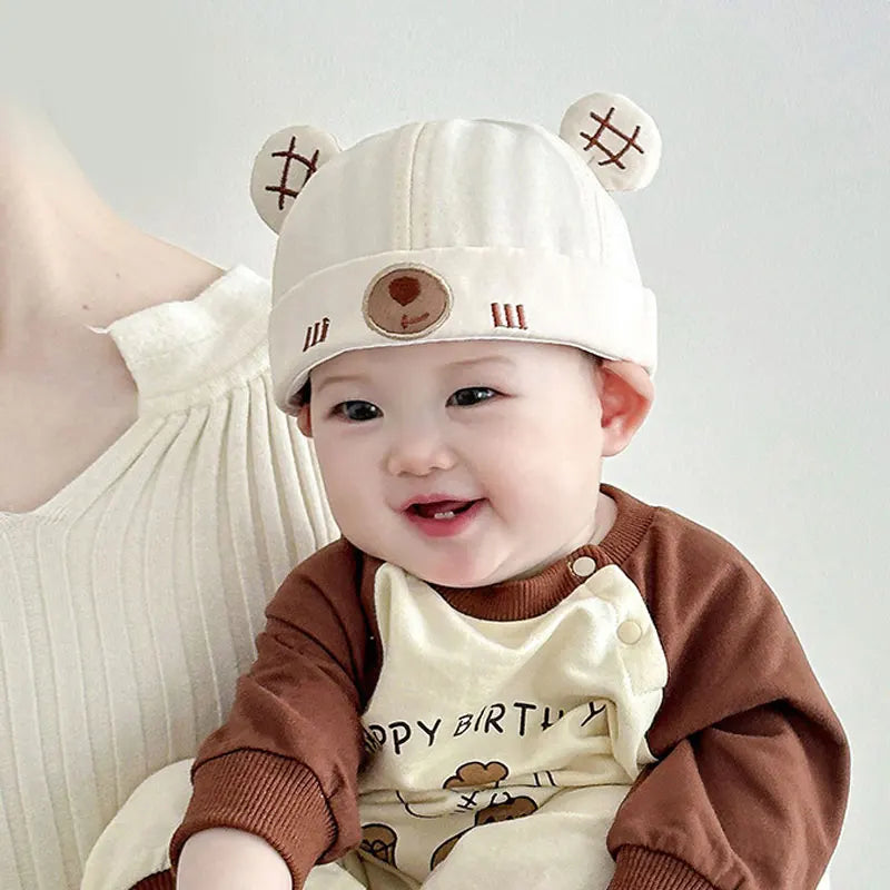 Lindo oso bebé sombrero sin ala Color sólido infantil niño niña cordón Docker gorra Primavera Verano niños pequeños propietario melón gorras