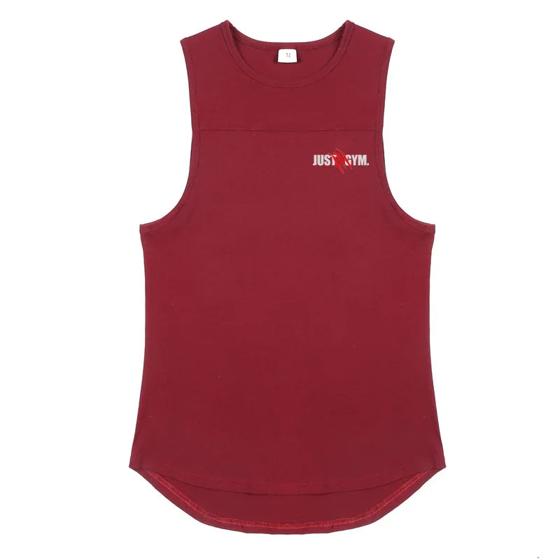 Playera  hombre, sin mangas holgadas informales de algodón GYM