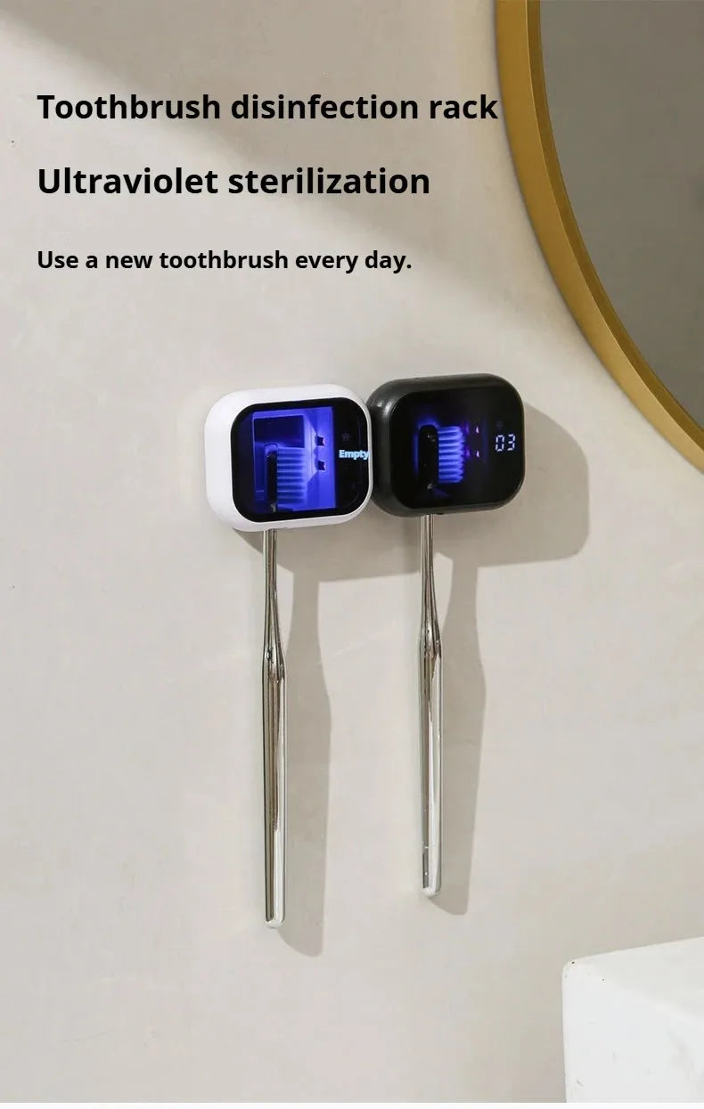 Esterilizador de cepillo de dientes UV portátil, recargable, pantalla inteligente, desinfectante Mini estuche desinfectante