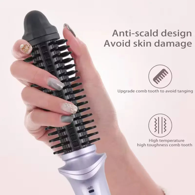Rizador de pelo de alta calidad, calefacción eléctrica PTC, rizador de pelo portátil, peine rizador de pelo automático giratorio