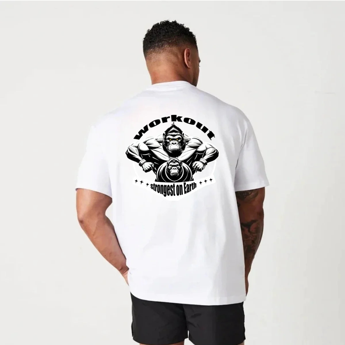 Camiseta deportiva para gimnasio, camiseta de manga corta de algodón para hombre, camiseta de culturismo para entrenamiento