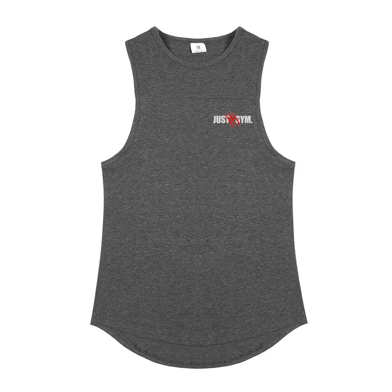 Playera  hombre, sin mangas holgadas informales de algodón GYM