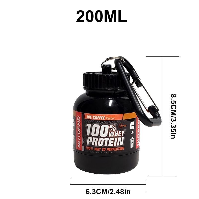 Contenedor portátil de suplemento de proteína en polvo, botella de almacenamiento ligera a prueba de fugas, 100/200ml