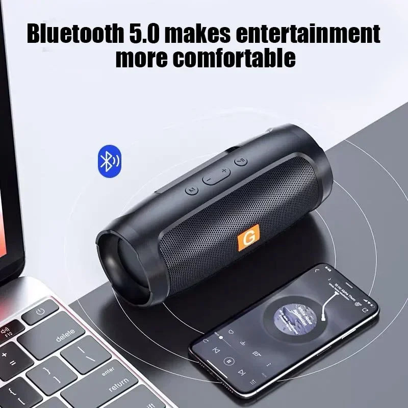 Altavoces Bluetooth con subwoofer portátil, altavoz envolvente estéreo para exteriores, resistente al agua, caja de sonido inalámbrica, compatible con Radio FM, tarjeta TF