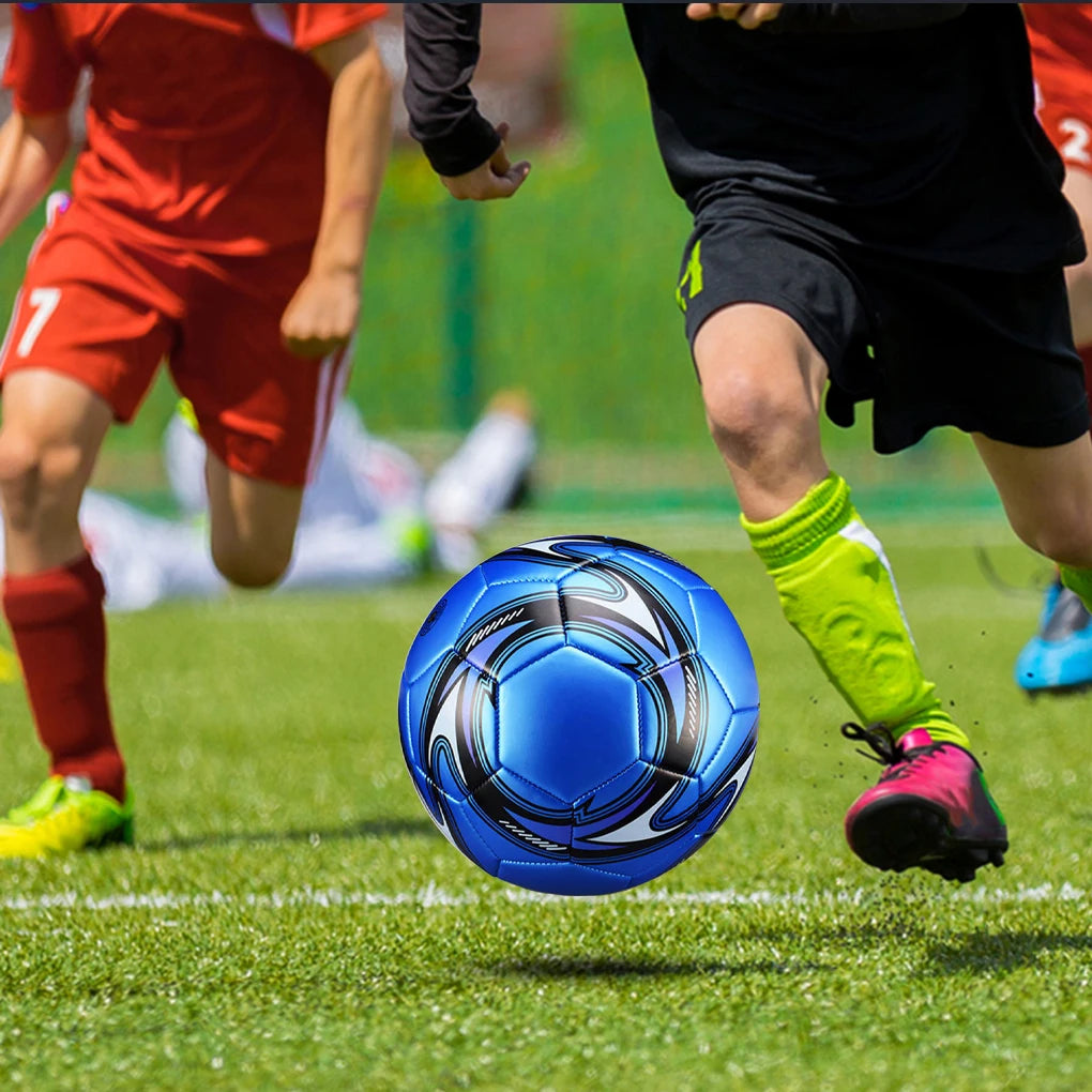 Pelotas de fútbol mundiales, talla oficial 5, costura a máquina, PVC, sin costuras, resistentes al desgaste, antideslizantes, juego de partido al aire libre, entrenamiento de fútbol